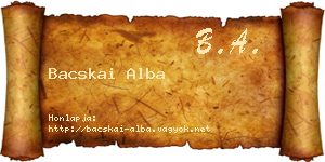 Bacskai Alba névjegykártya